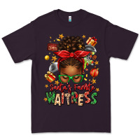 Plum santa's favorite waitress messy bun Premium Tee - texasbilliewilder
