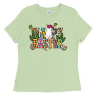 Happy Easter With Cowboy Easter Day Ladies Tee | Teevron