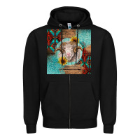 Black western merino Zipper Hoodie - BarkalooDesign