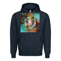 Navy western merino Zipper Hoodie - BarkalooDesign