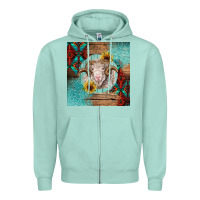 Seafoam western merino Zipper Hoodie - BarkalooDesign