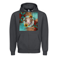 Smoke western merino Zipper Hoodie - BarkalooDesign