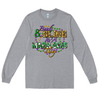 Heather Grey Beads and bling it's' a Mardi Gras thing Long Sleeve Tee - FaDigitalArtStudio