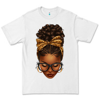 White afro messy bun leopard bow Premium Tee - texasbilliewilder