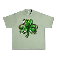 Oil Green Shamrock with leopard and cowhide St. Patricks day Urban Heavy Tee - HowdyJamesFarm