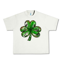 Pistachio Shamrock with leopard and cowhide St. Patricks day Urban Heavy Tee - HowdyJamesFarm