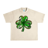 Sandshell Shamrock with leopard and cowhide St. Patricks day Urban Heavy Tee - HowdyJamesFarm
