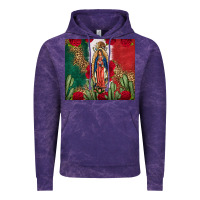 Cloud Purple Our Lady Of Guadalupe Mexican Flag Roses Cactus Vintage Hoodie - FaDigitalArtStudio
