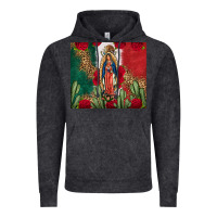 Vintage Black Our Lady Of Guadalupe Mexican Flag Roses Cactus Vintage Hoodie - FaDigitalArtStudio