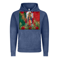 Vintage Denim Our Lady Of Guadalupe Mexican Flag Roses Cactus Vintage Hoodie - FaDigitalArtStudio