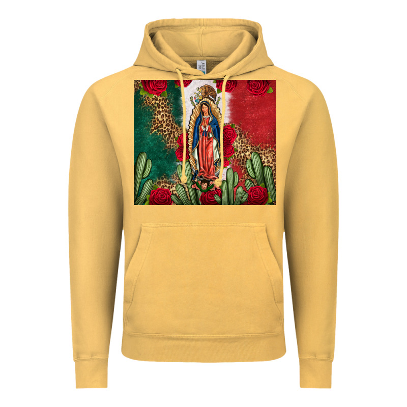 Our Lady Of Guadalupe Mexican Flag Roses Cactus Vintage Hoodie by FaDigitalArtStudio | Teevron