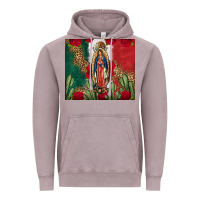 Vintage Zinc Our Lady Of Guadalupe Mexican Flag Roses Cactus Vintage Hoodie - FaDigitalArtStudio