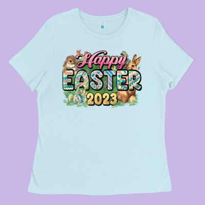 Happy Easter 2023 Ladies Tee Designed By Howdyjamesfarm