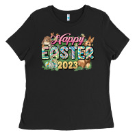 Black Happy Easter 2023 Ladies Tee - HowdyJamesFarm