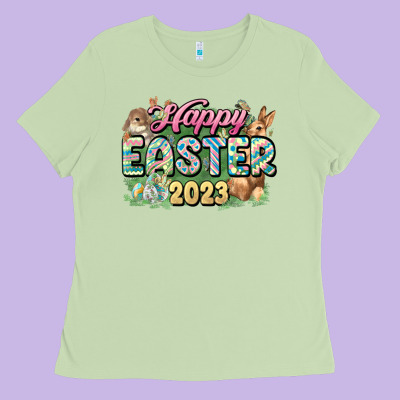 Happy Easter 2023 Ladies Tee Designed By Howdyjamesfarm