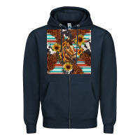 Navy western horse Zipper Hoodie - BarkalooDesign