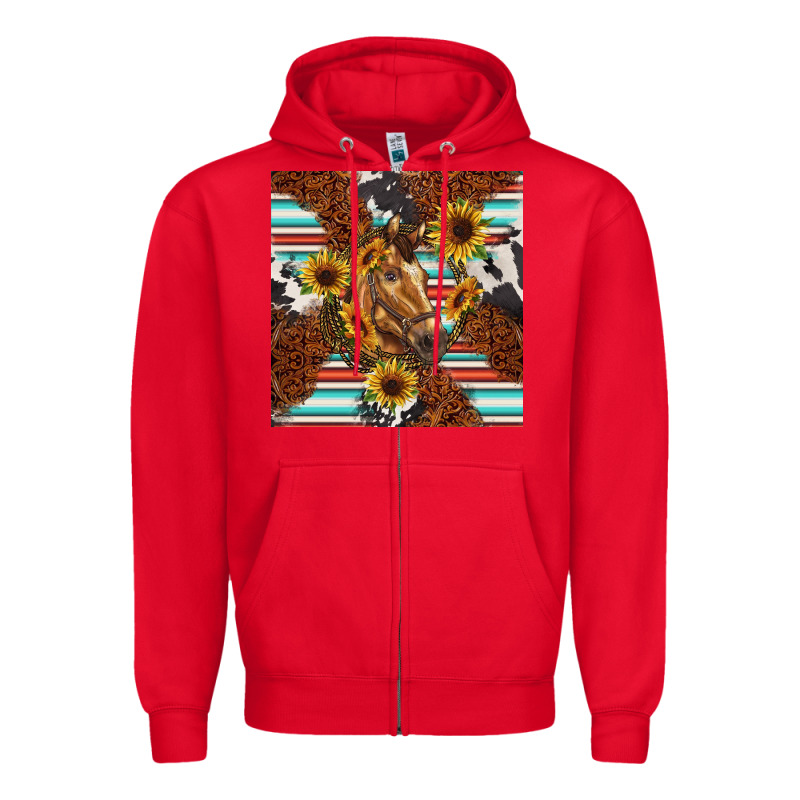 Western Horse Zipper Hoodie by BarkalooDesign | Teevron