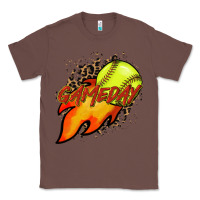 Chestnut Softball game day leopard fire and ball Classic Tee - HowdyJamesFarm