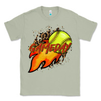 Matcha Softball game day leopard fire and ball Classic Tee - HowdyJamesFarm