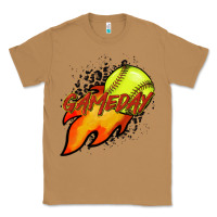 Toasted Coconut Softball game day leopard fire and ball Classic Tee - HowdyJamesFarm