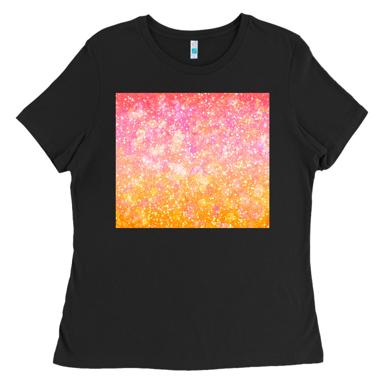 Orange Pink Ombre Glitter Ladies Tee by TumblerDesignByShophia | Teevron