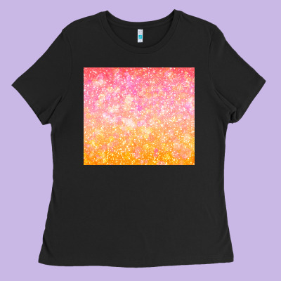 Orange Pink Ombre Glitter Ladies Tee Designed By Tumblerdesignbyshophia
