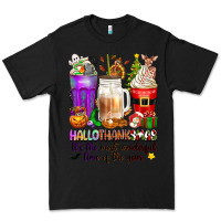 Black Hallothanksmas coffee cups Premium Tee - texasbilliewilder