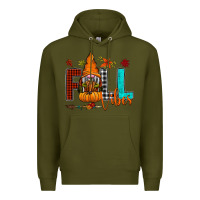 Army Green Fall Vibes Premium Hoodie - CowhideDigitalArt