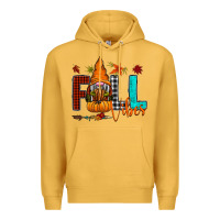 Mustard Fall Vibes Premium Hoodie - CowhideDigitalArt