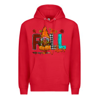 Red Fall Vibes Premium Hoodie - CowhideDigitalArt