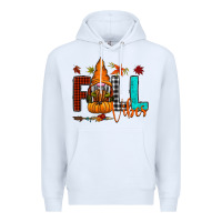 White Fall Vibes Premium Hoodie - CowhideDigitalArt