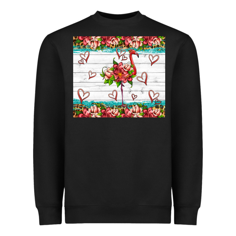 Flamingo With Tropical Flowers Heavyweight Sweatshirt by Artiststas | Teevron