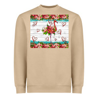 Mushroom flamingo with tropical flowers Heavyweight Sweatshirt - Artiststas