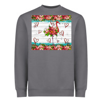 Storm flamingo with tropical flowers Heavyweight Sweatshirt - Artiststas