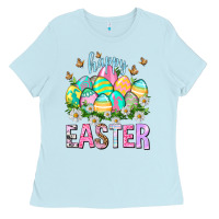 Happy Easter With Eggs Easter Day Ladies Tee | Teevron