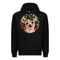 Black Christmas Chihuahua With Buffalo Plaid Premium Hoodie - RanaPortraitStore