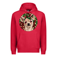 Cardinal Christmas Chihuahua With Buffalo Plaid Premium Hoodie - RanaPortraitStore