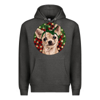 Charcoal Heather Christmas Chihuahua With Buffalo Plaid Premium Hoodie - RanaPortraitStore