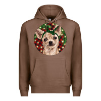 Chestnut Christmas Chihuahua With Buffalo Plaid Premium Hoodie - RanaPortraitStore