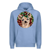 Colony Blue Christmas Chihuahua With Buffalo Plaid Premium Hoodie - RanaPortraitStore
