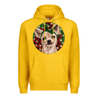 Lemon Christmas Chihuahua With Buffalo Plaid Premium Hoodie - RanaPortraitStore