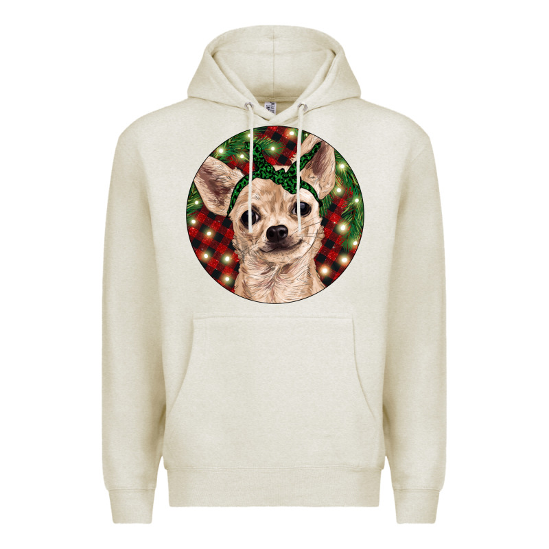 Christmas Chihuahua With Buffalo Plaid Premium Hoodie by RanaPortraitStore | Teevron