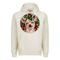 Oatmeal Heather Christmas Chihuahua With Buffalo Plaid Premium Hoodie - RanaPortraitStore