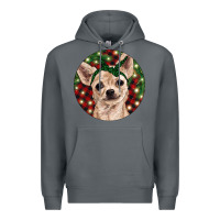 Rock Christmas Chihuahua With Buffalo Plaid Premium Hoodie - RanaPortraitStore