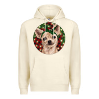 Sandshell Christmas Chihuahua With Buffalo Plaid Premium Hoodie - RanaPortraitStore