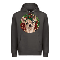 Smoke Christmas Chihuahua With Buffalo Plaid Premium Hoodie - RanaPortraitStore