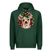 Sports Green Christmas Chihuahua With Buffalo Plaid Premium Hoodie - RanaPortraitStore
