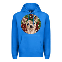 True Royal Christmas Chihuahua With Buffalo Plaid Premium Hoodie - RanaPortraitStore