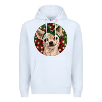 White Christmas Chihuahua With Buffalo Plaid Premium Hoodie - RanaPortraitStore