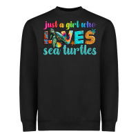 Black just a girl who loves sea turtle Heavyweight Sweatshirt - Artiststas
